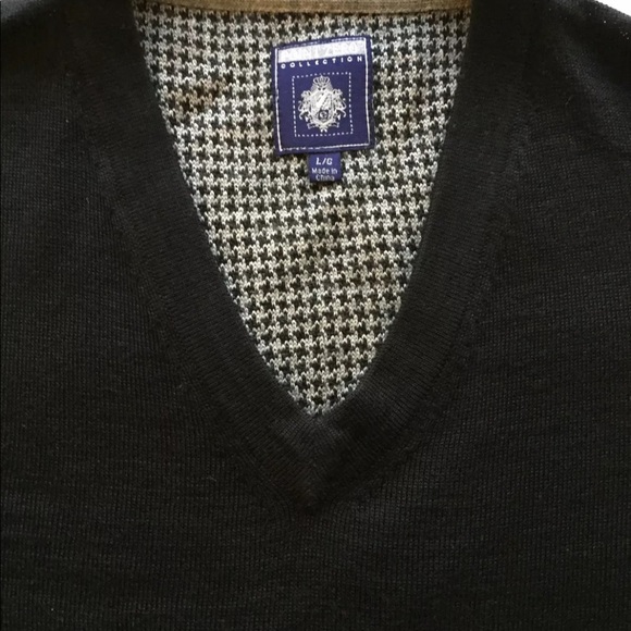 Point Zero Men’s V Neck Sweater Black Large Merino Wool Blend - Picture 10 of 11